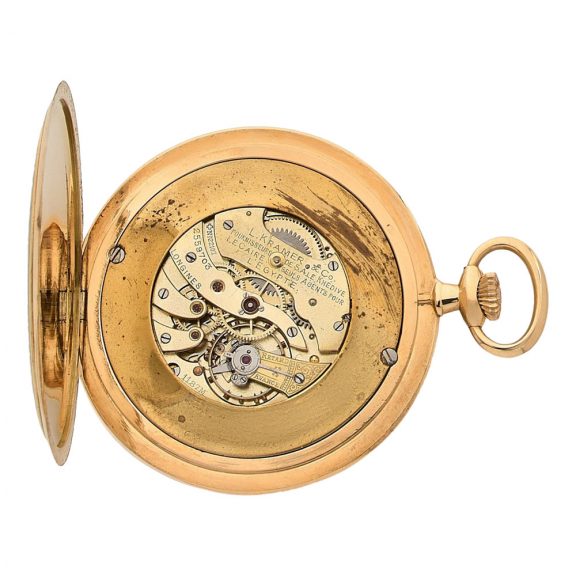 Swiss 18 carat gold and enamel pocket watch for Egypt Circa 1912 Swiss 18 carat gold and enamel pocket watch for Egypt Circa 1912