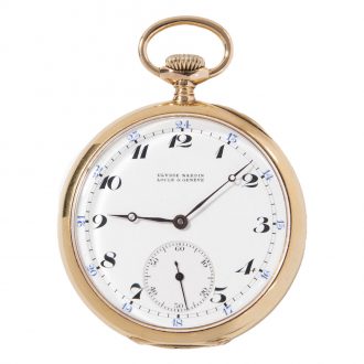 Swiss 18K gold keyless Shooting Festival lever watch Circa 1924