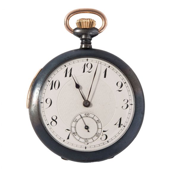 Swiss gunmetal minute repeating keyless lever watch Circa 1930