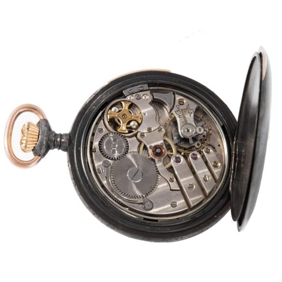 Swiss gunmetal minute repeating keyless lever watch Circa 1930 Swiss gunmetal minute repeating keyless lever watch Circa 1930