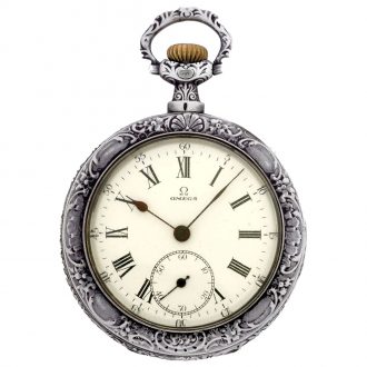 Swiss silver Art Nouveau watch with chased decoration Circa 1904