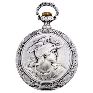 Swiss silver Art Nouveau watch with chased decoration Circa 1904