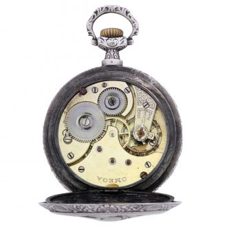 Swiss silver Art Nouveau watch with chased decoration Circa 1904