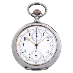 Swiss silver open faced military chronograph watch Circa 1909