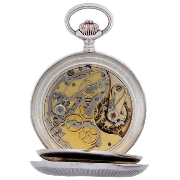 Swiss silver open faced military chronograph watch Circa 1909 Swiss silver open faced military chronograph watch Circa 1909