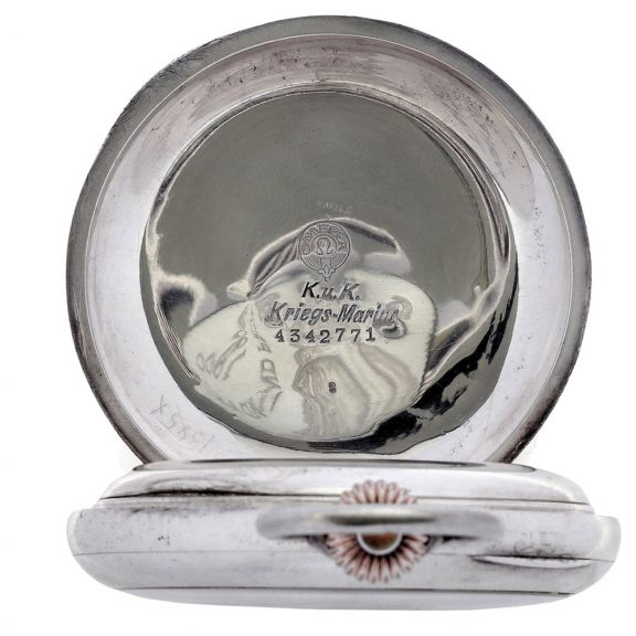 Swiss silver open faced military chronograph watch Circa 1909 Swiss silver open faced military chronograph watch Circa 1909