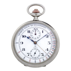 Swiss nickelled silver doctor's chronograph watch Circa 1918