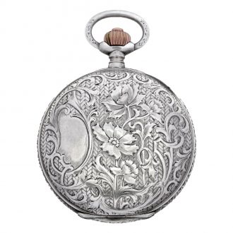 Swiss silver chased and engraved chronograph watch Circa 1907