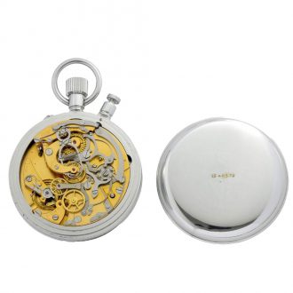 Swiss chromed steel pocket Olympic Chronograph Circa 1966 Swiss chromed steel pocket Olympic Chronograph Circa 1966