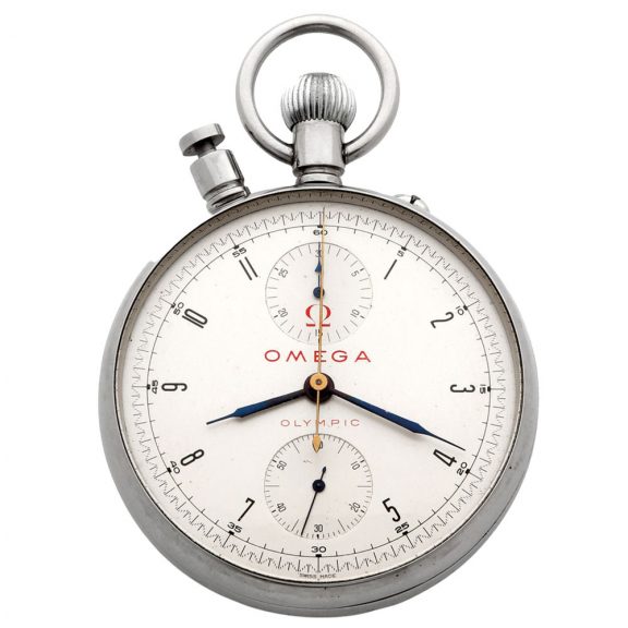 Swiss chromed steel pocket Olympic Chronograph Circa 1946
