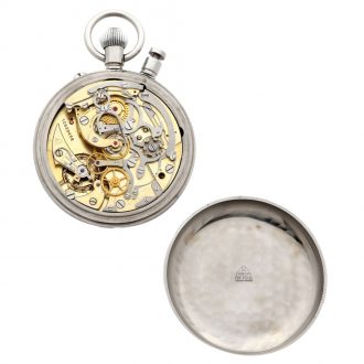 Swiss chromed steel pocket Olympic Chronograph Circa 1946