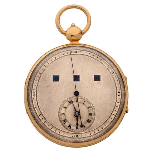 Gold verge pocket watch with apertures for playing dice Circa 1800 Gold verge pocket watch with apertures for playing dice Circa 1800