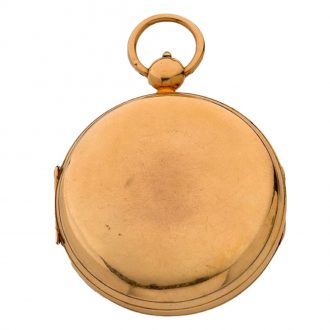 Gold verge pocket watch with apertures for playing dice Circa 1800 Gold verge pocket watch with apertures for playing dice Circa 1800