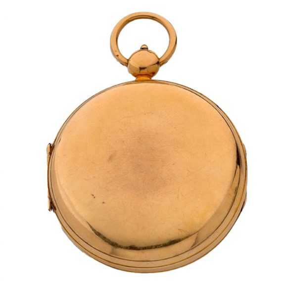 Gold verge pocket watch with apertures for playing dice Circa 1800 Gold verge pocket watch with apertures for playing dice Circa 1800