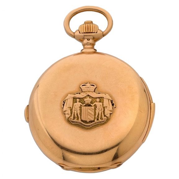 Swiss gold complicated repeating chronograph watch Circa 1902 Swiss gold complicated repeating chronograph watch Circa 1902