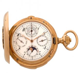 Swiss gold complicated repeating chronograph watch Circa 1902