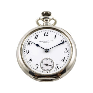 Swiss silver open faced keyless lever pocket watch Circa 1925