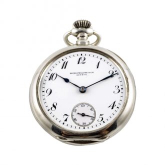 Swiss silver open faced keyless lever pocket watch Circa 1925