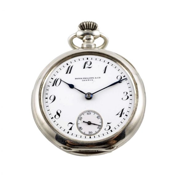 Swiss silver open faced keyless lever pocket watch Circa 1925