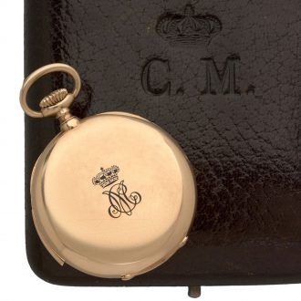 Swiss 18K gold open faced repeating lever watch Circa 1900