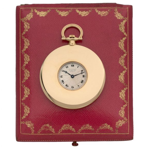 French gold pocket watch with concealed guillotine dial Circa 1910
