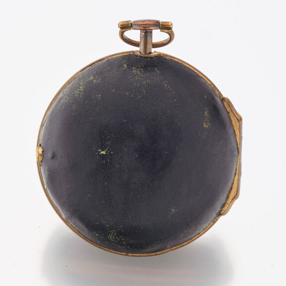 Early English gilt and leather covered verge Circa 1710 Early English gilt and leather covered verge Circa 1710