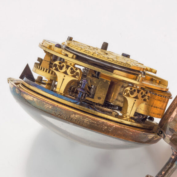 Early English gilt and leather covered verge Circa 1710 Early English gilt and leather covered verge Circa 1710