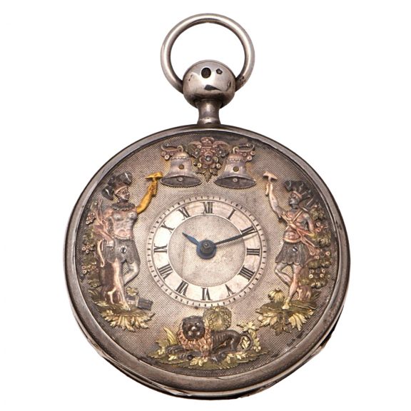 French verge watch with Jacquemart figure automaton Circa 1810 French verge watch with Jacquemart figure automaton Circa 1810