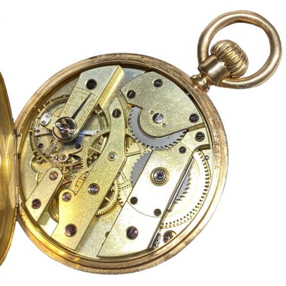 Swiss 18K gold open faced cylinder pocket watch Circa 1880 Swiss 18K gold open faced cylinder pocket watch Circa 1880