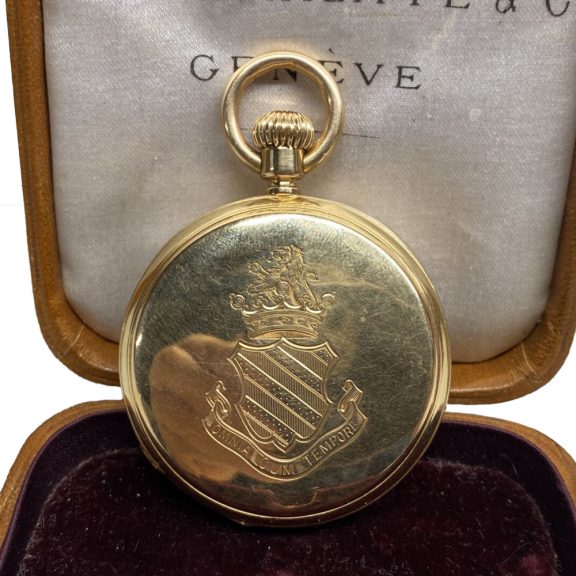Swiss 18K gold open faced cylinder pocket watch Circa 1880 Swiss 18K gold open faced cylinder pocket watch Circa 1880