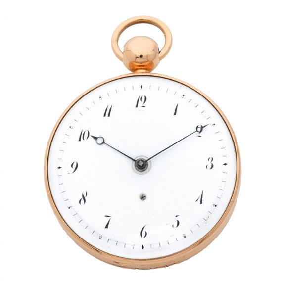 French gold open faced quarter repeating watch Circa 1820 French gold open faced quarter repeating watch Circa 1820