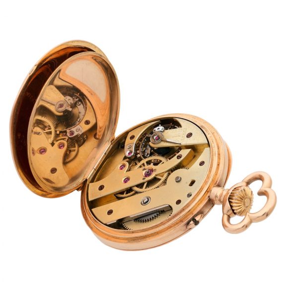 French 18 carat pink gold open faced lever pocket watch Circa 1900 French 18 carat pink gold open faced lever pocket watch Circa 1900