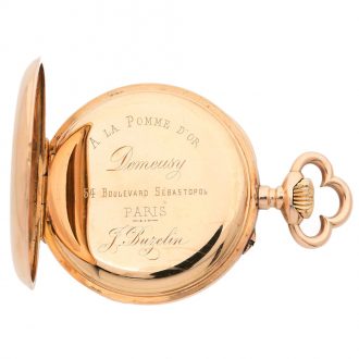 French 18 carat pink gold open faced lever pocket watch Circa 1900