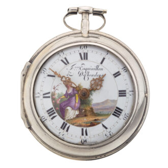 French silver and enamel open faced verge watch Circa 1780