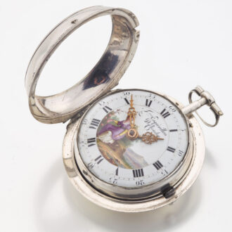 French silver and enamel open faced verge watch Circa 1780