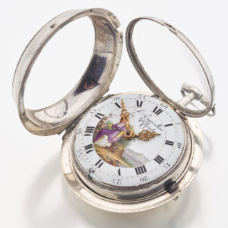 French silver and enamel open faced verge watch Circa 1780
