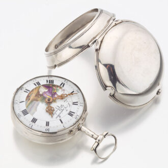 French silver and enamel open faced verge watch Circa 1780
