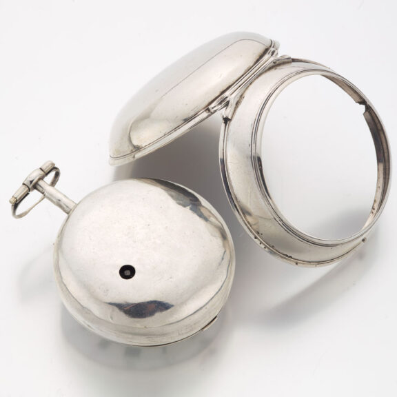 French silver and enamel open faced verge watch Circa 1780 French silver and enamel open faced verge watch Circa 1780
