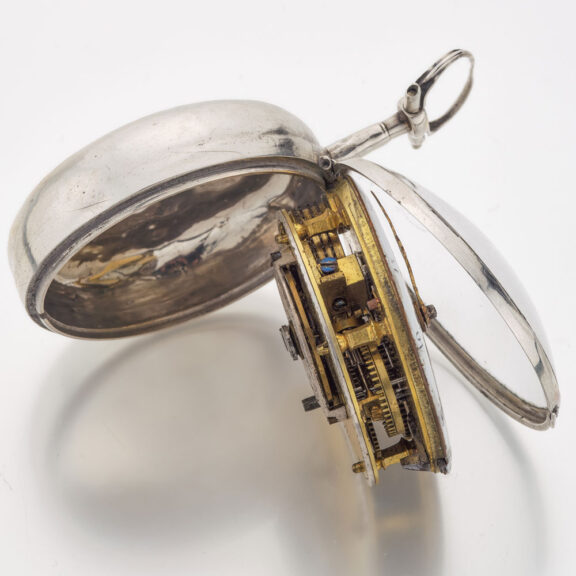 French silver and enamel open faced verge watch Circa 1780 French silver and enamel open faced verge watch Circa 1780