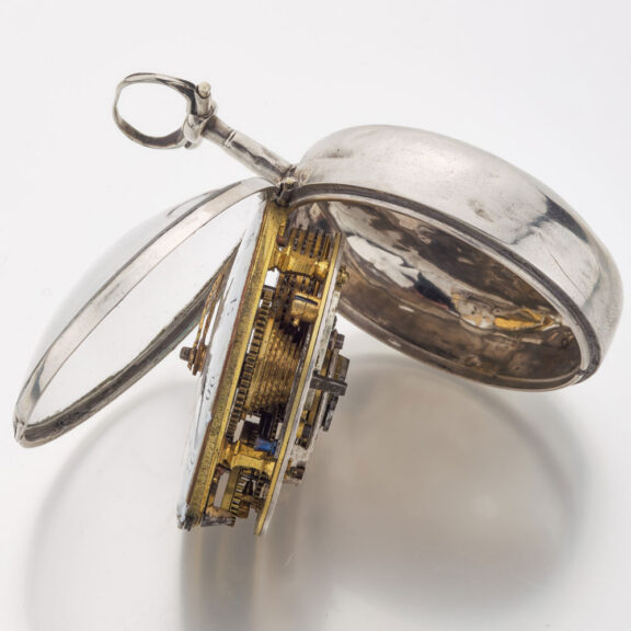 French silver and enamel open faced verge watch Circa 1780 French silver and enamel open faced verge watch Circa 1780