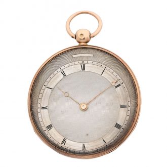 French 18 carat pink gold open faced pocket watch Circa 1850