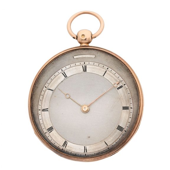 French 18 carat pink gold open faced pocket watch Circa 1850