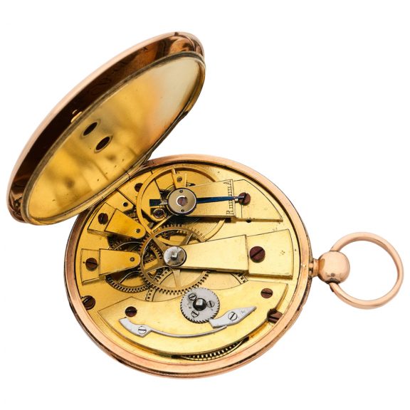 French 18 carat pink gold open faced pocket watch Circa 1850 French 18 carat pink gold open faced pocket watch Circa 1850