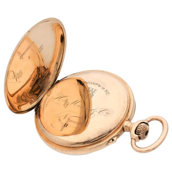 Swiss 14K pink gold open faced lever pocket watch Circa 1900 Swiss 14K pink gold open faced lever pocket watch Circa 1900