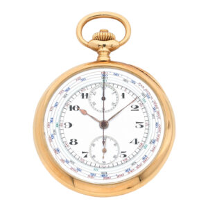 Swiss gold chronograph with tachymeter scale Circa 1900