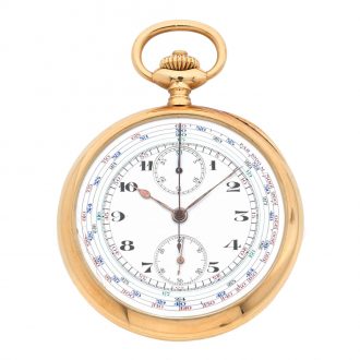 Swiss gold chronograph with tachymeter scale Circa 1900