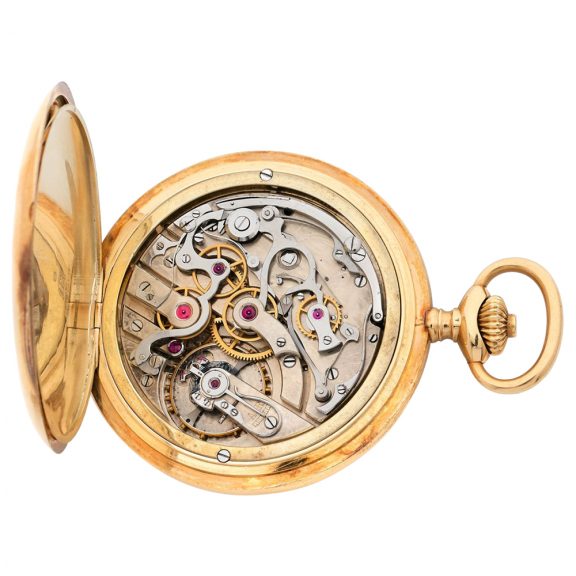 Swiss gold chronograph with tachymeter scale Circa 1900 Swiss gold chronograph with tachymeter scale Circa 1900