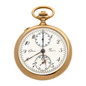 French 18K gold split second chronograph watch Circa 1860
