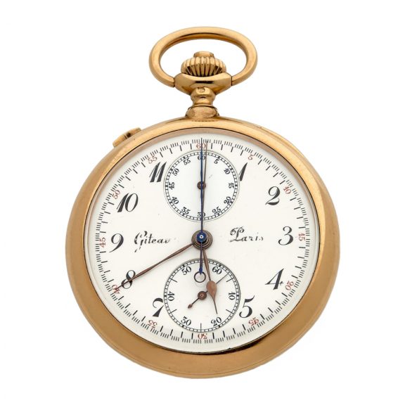French 18K gold split second chronograph watch Circa 1860