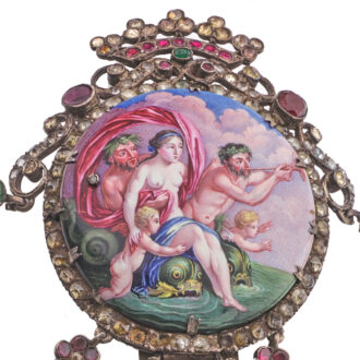 Fine French silver and enamel chatelaine Circa 1800-1840